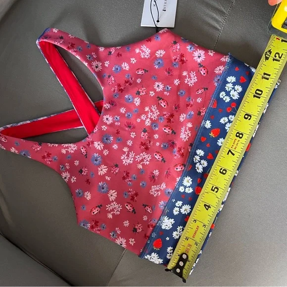 Anthropologie X Kachel• Floral Contrast Sports Bra - Picture 12 of 14